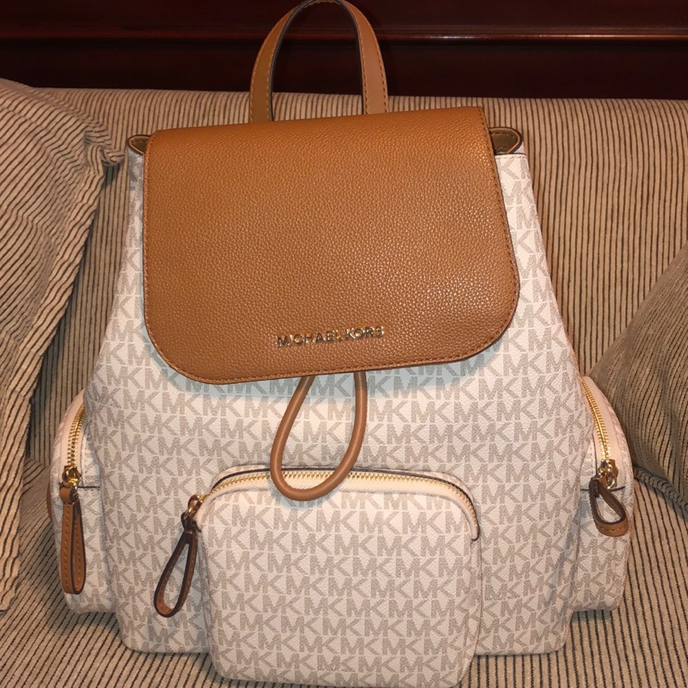 Michael Kors Abbey Large Leather Cargo Backpack